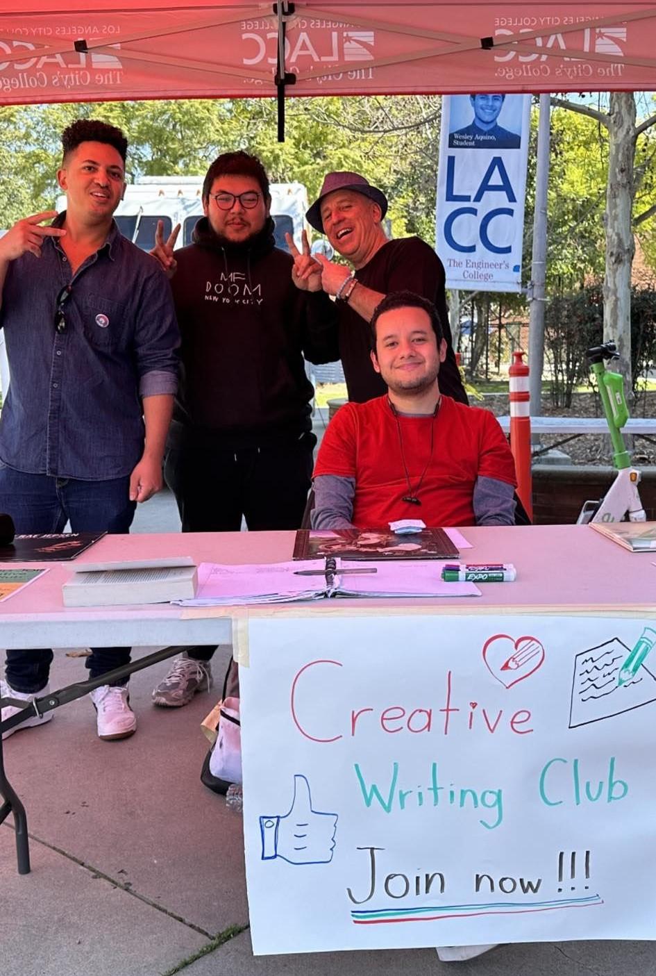 Creative Writing Club members at a club fair