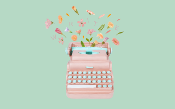 Pink typewriter