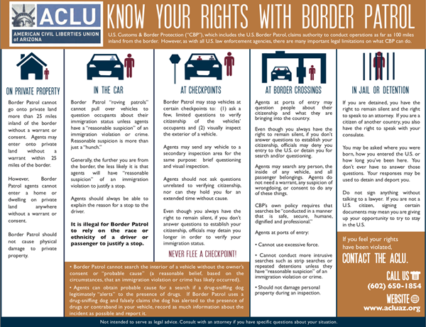 Know Your Rights with Border Patrol Banner