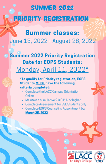 Summer Priority Registration Flyer 