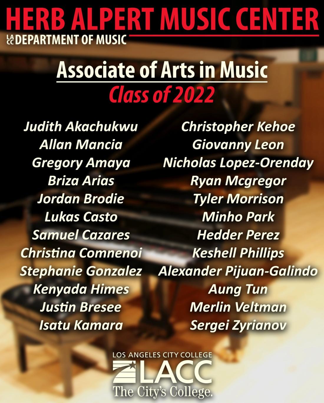 Associate of Arts in Music Flyer