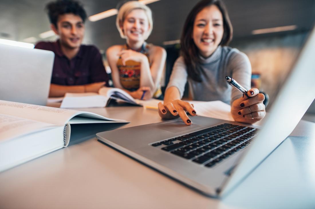 Students working in a group