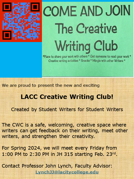 Creative Writing Club flyer