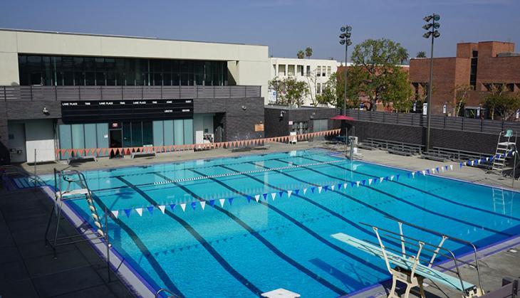 Pool with diving board