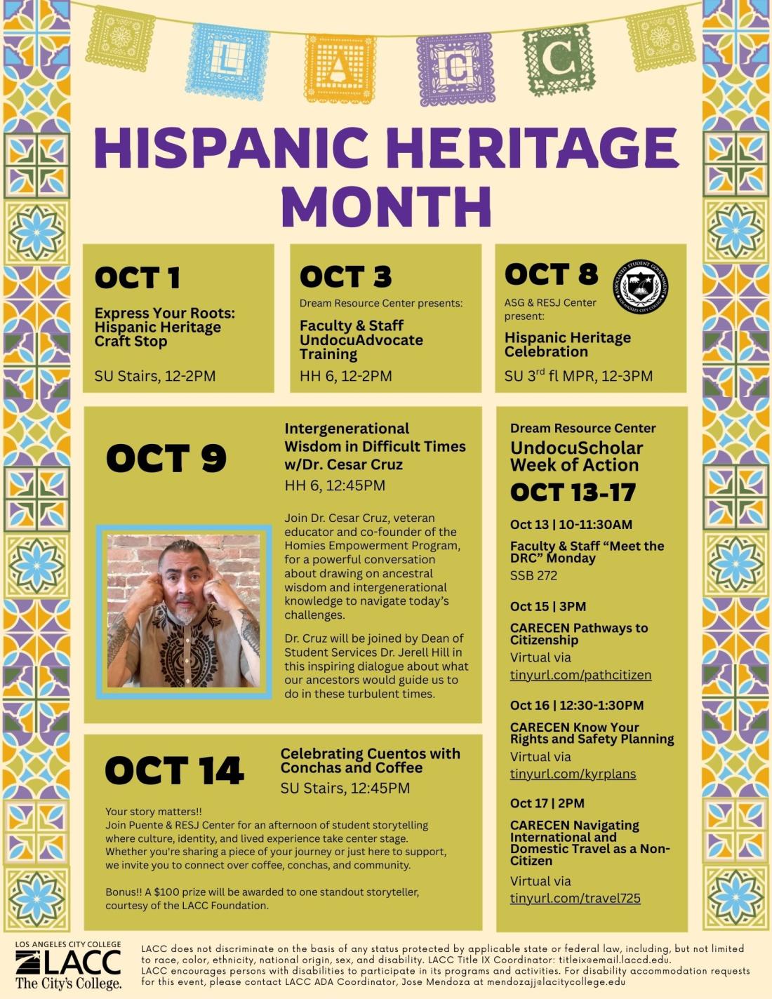 Hispanic Heritage Month 2025 flyer