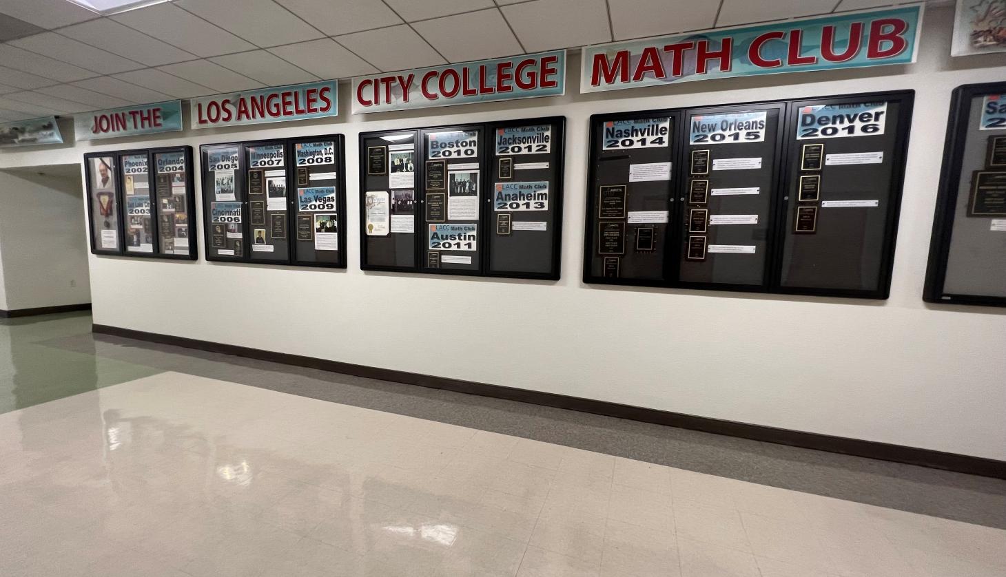 Image of Math Club accomplishments in Franklin Hall.