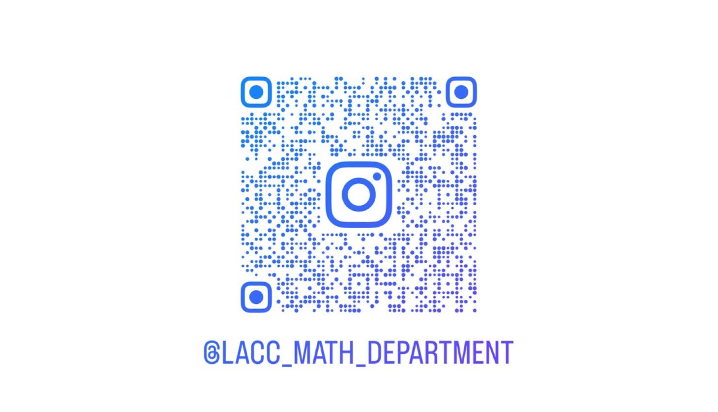 Image of LACC Mathematics Department Instagram QR Code.